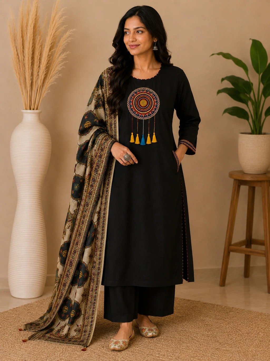 Cotton Embroidered Stitched Suit Set