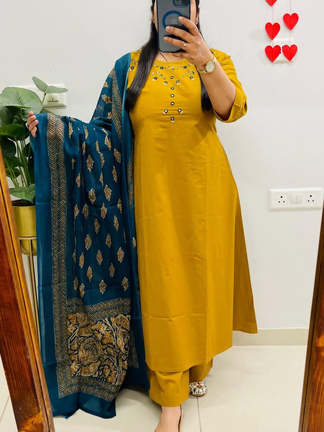 Cotton Embroidered Stitched Suit Set
