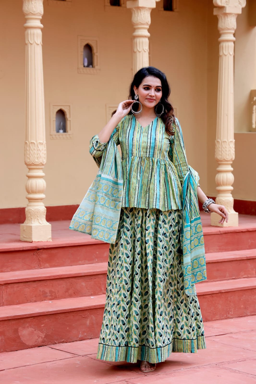 Cotton Printed Lehenga Choli Set