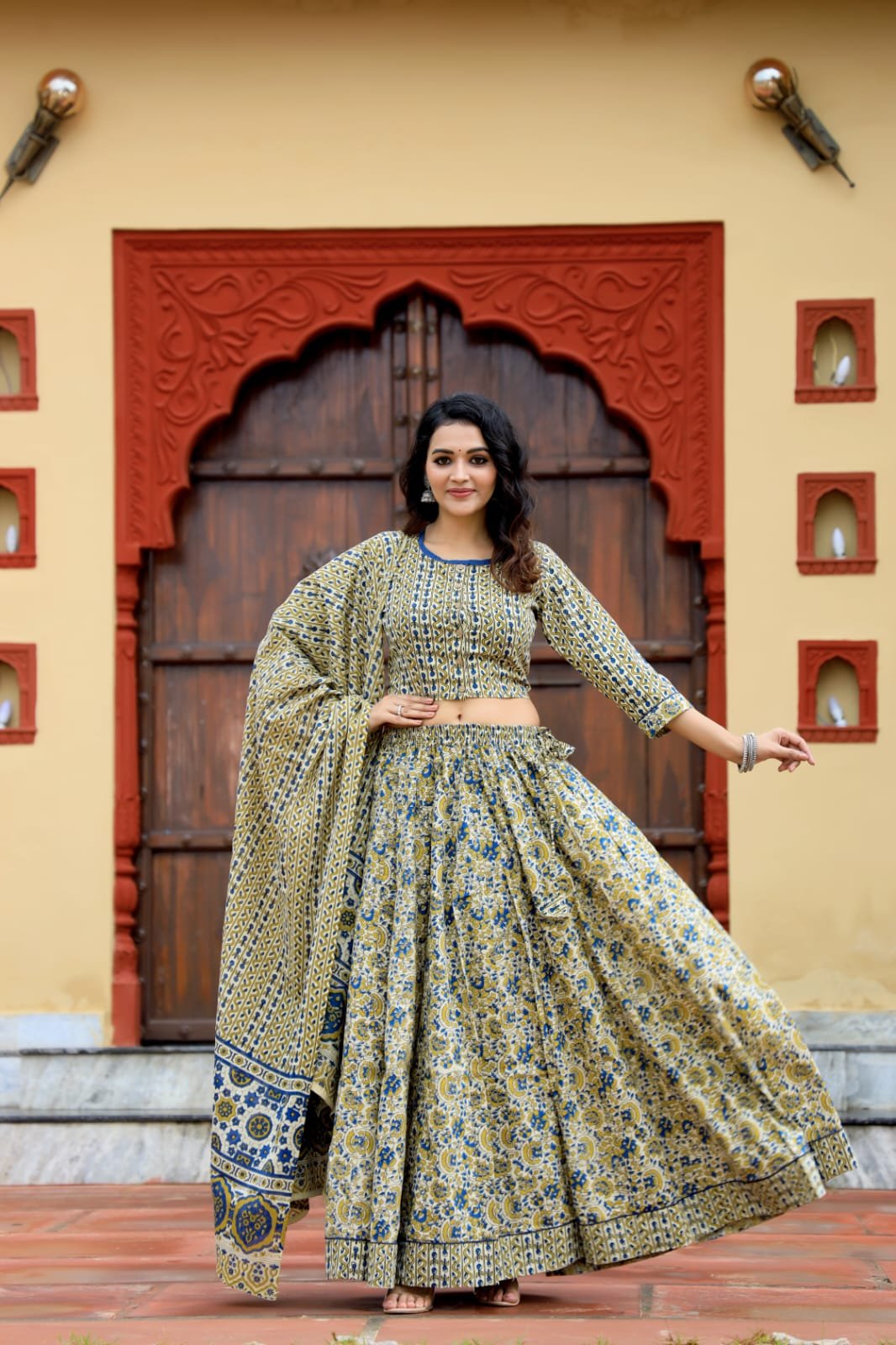 Cotton Printed Lehenga Choli Set