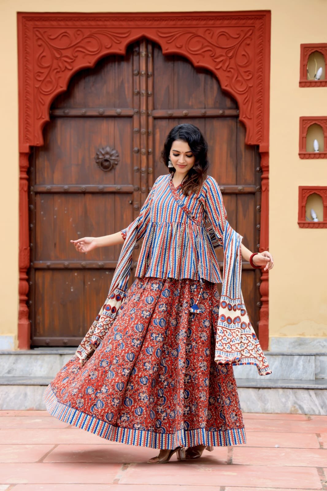 Cotton Printed Lehenga Choli Set