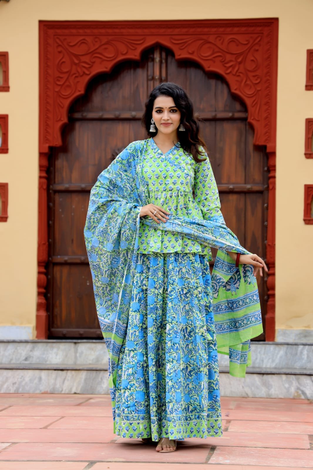 Cotton Printed Lehenga Choli Set