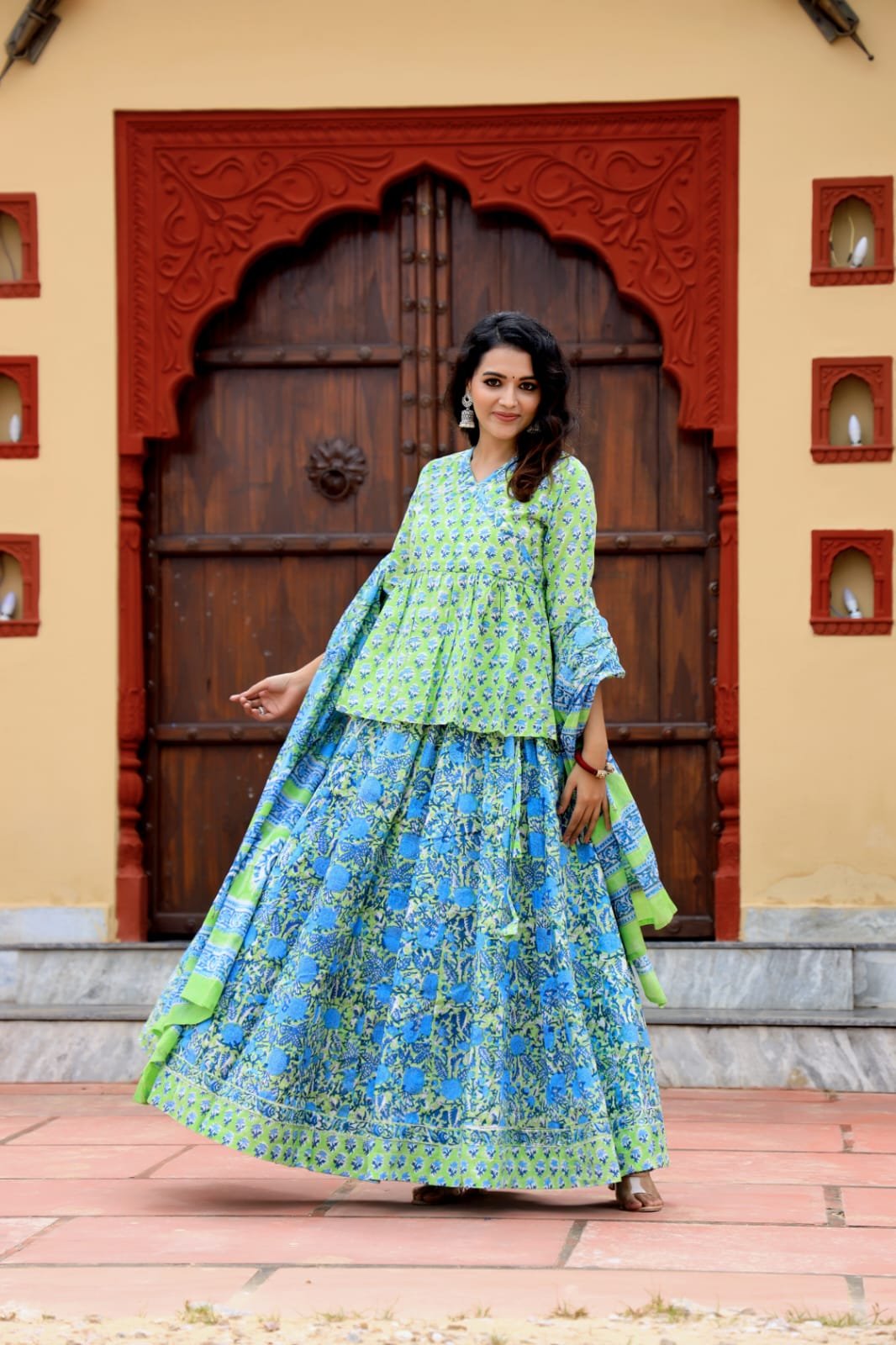 Cotton Printed Lehenga Choli Set