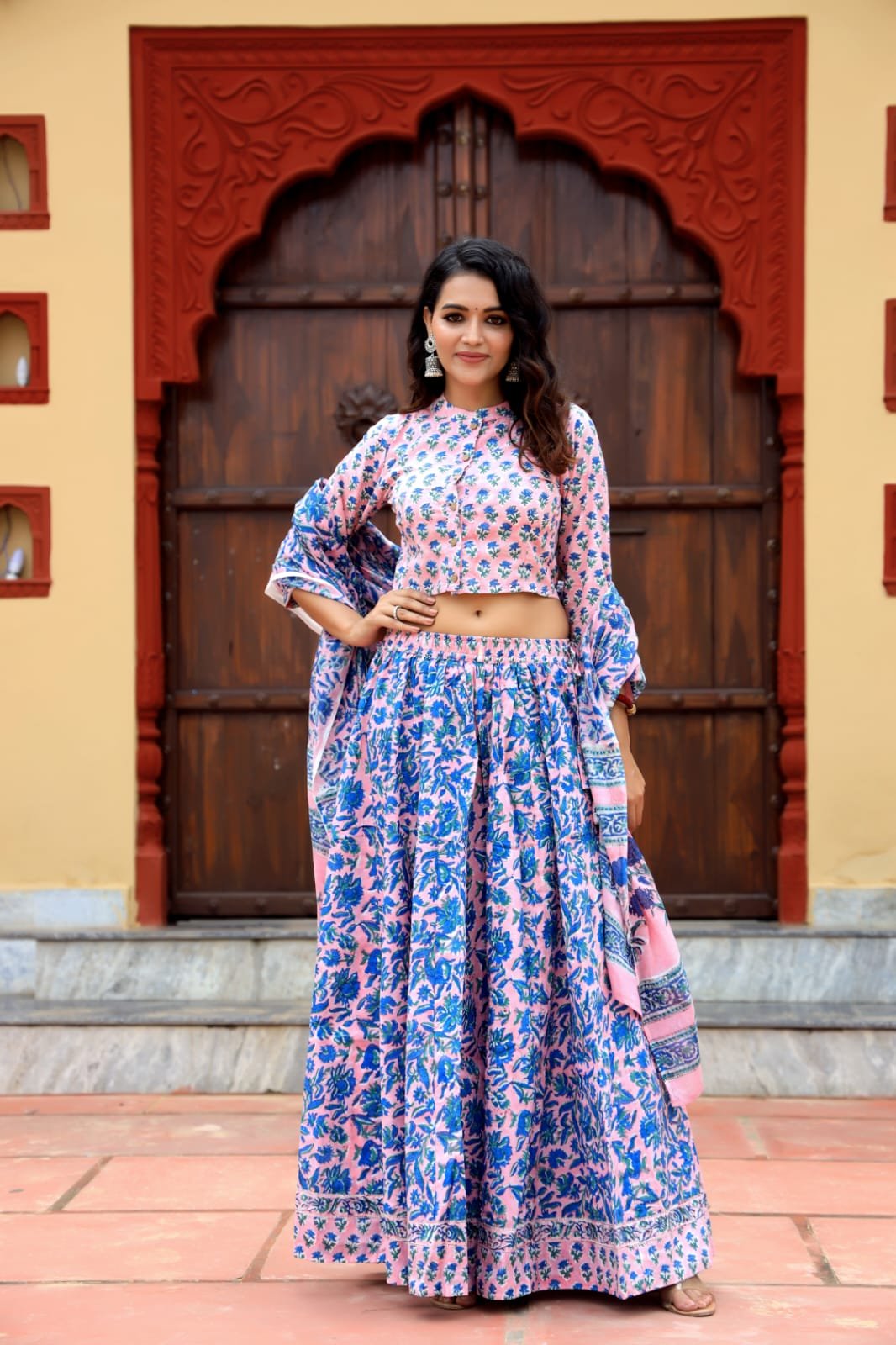 Cotton Printed Lehenga Choli Set