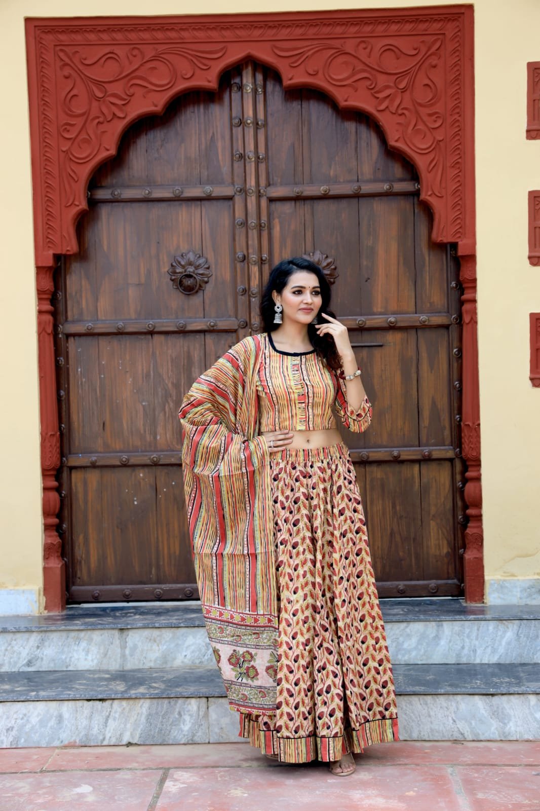 Cotton Printed Lehenga Choli Set
