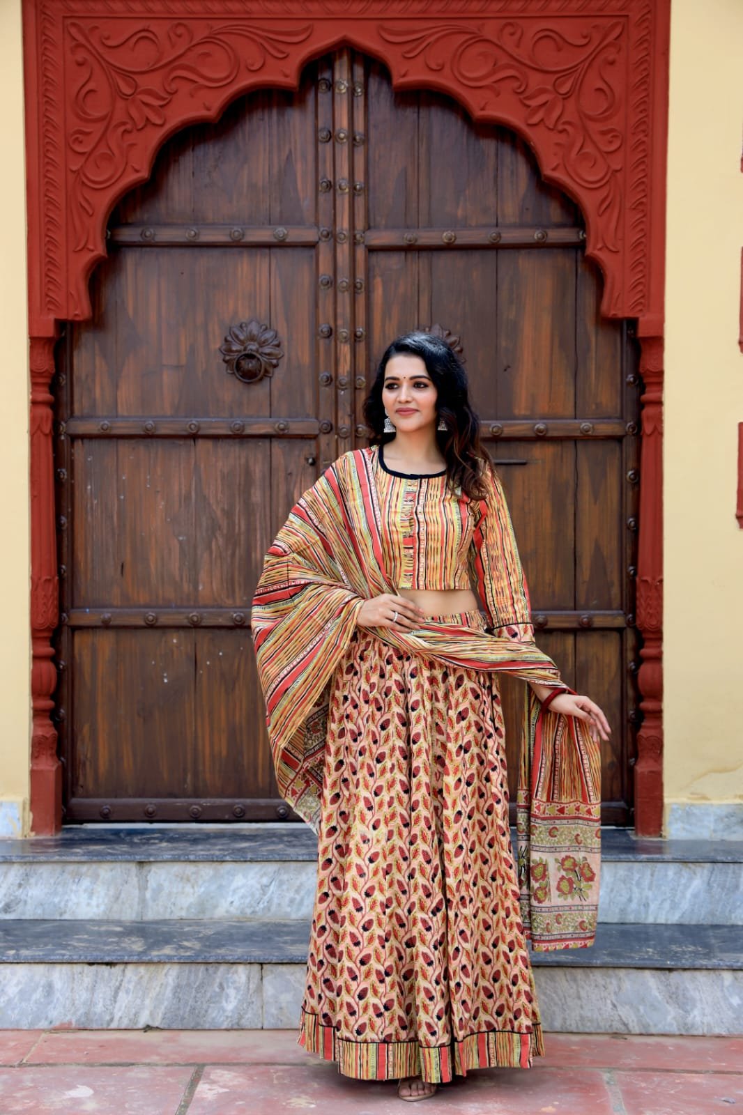 Cotton Printed Lehenga Choli Set