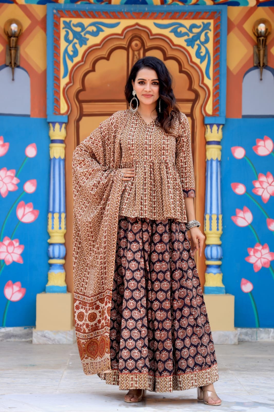 Cotton Printed Lehenga Choli Set