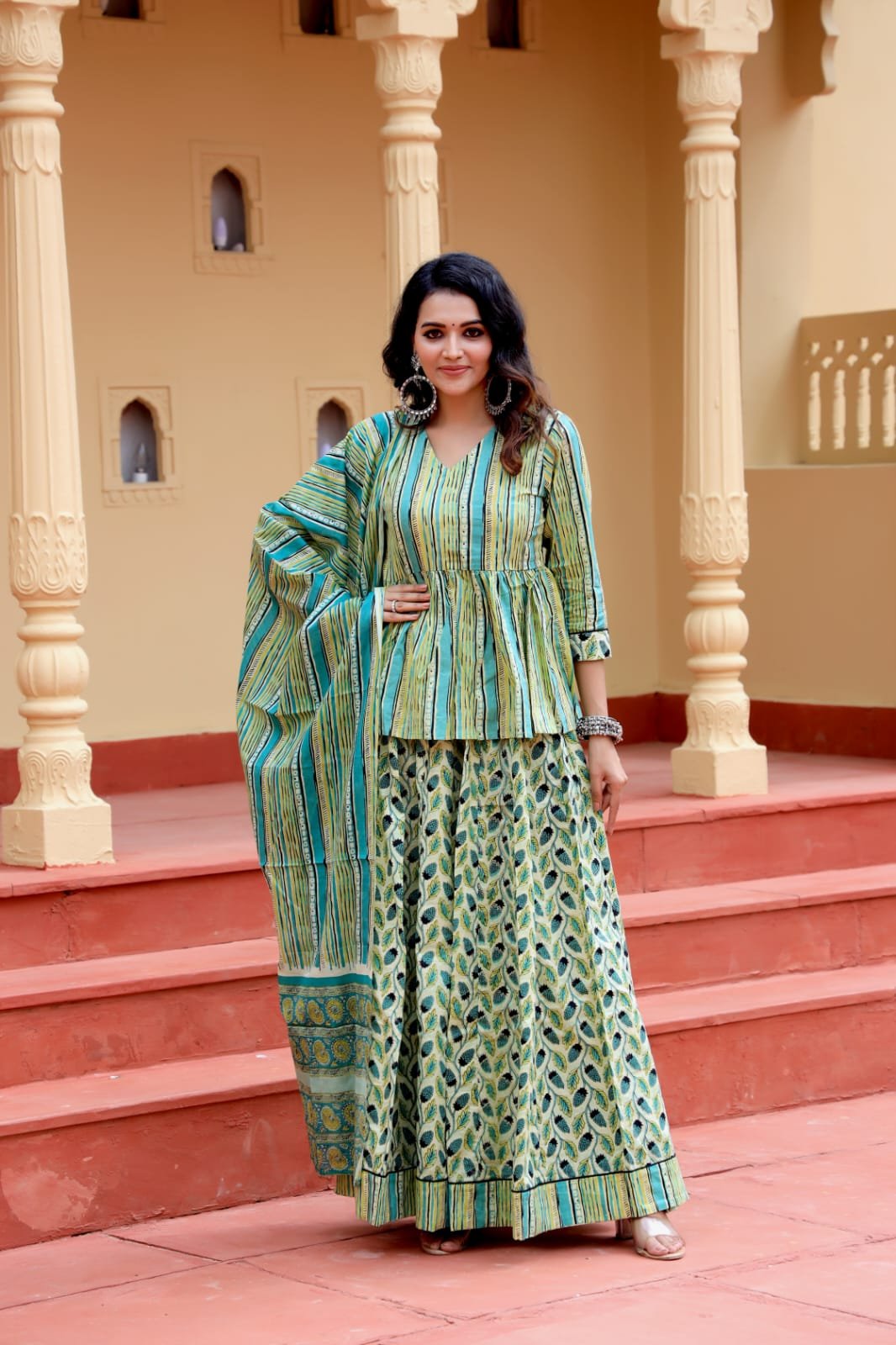 Cotton Printed Lehenga Choli Set