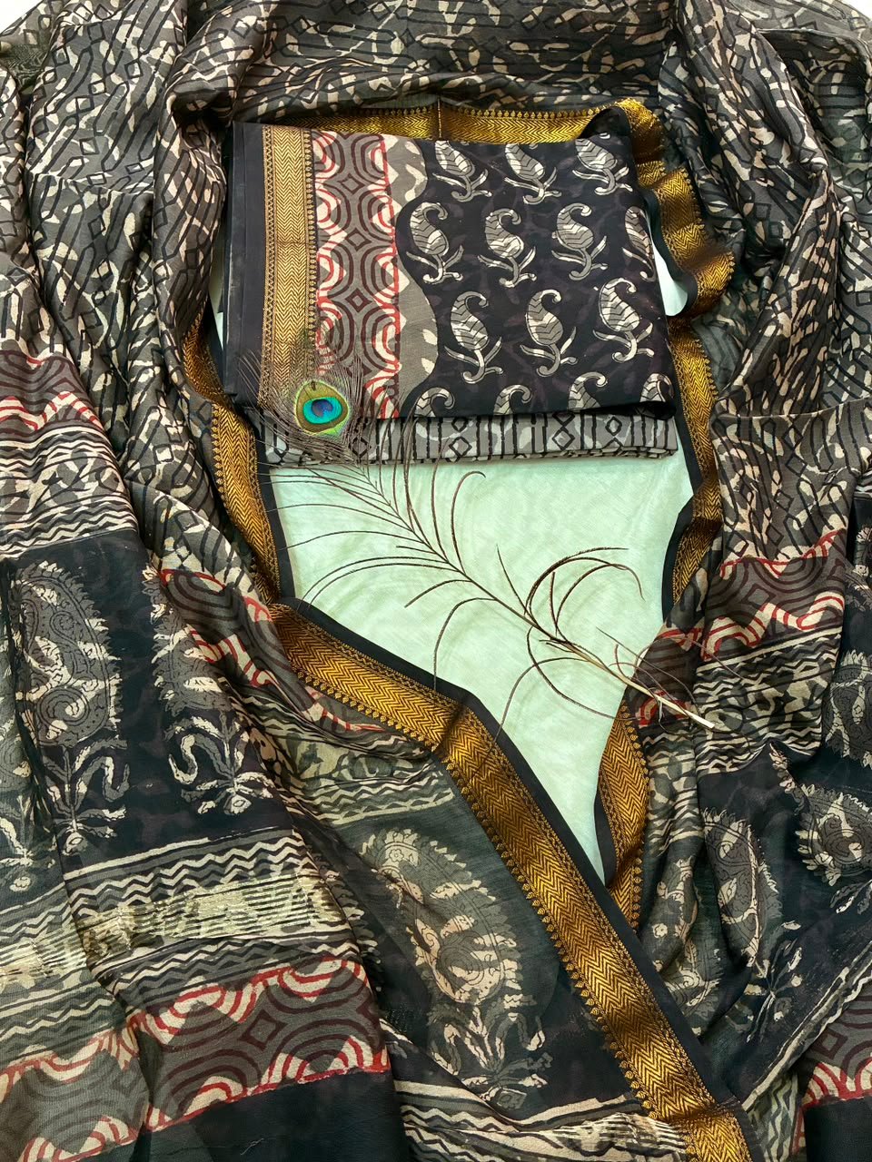 Maheshwari Block Printed Suit