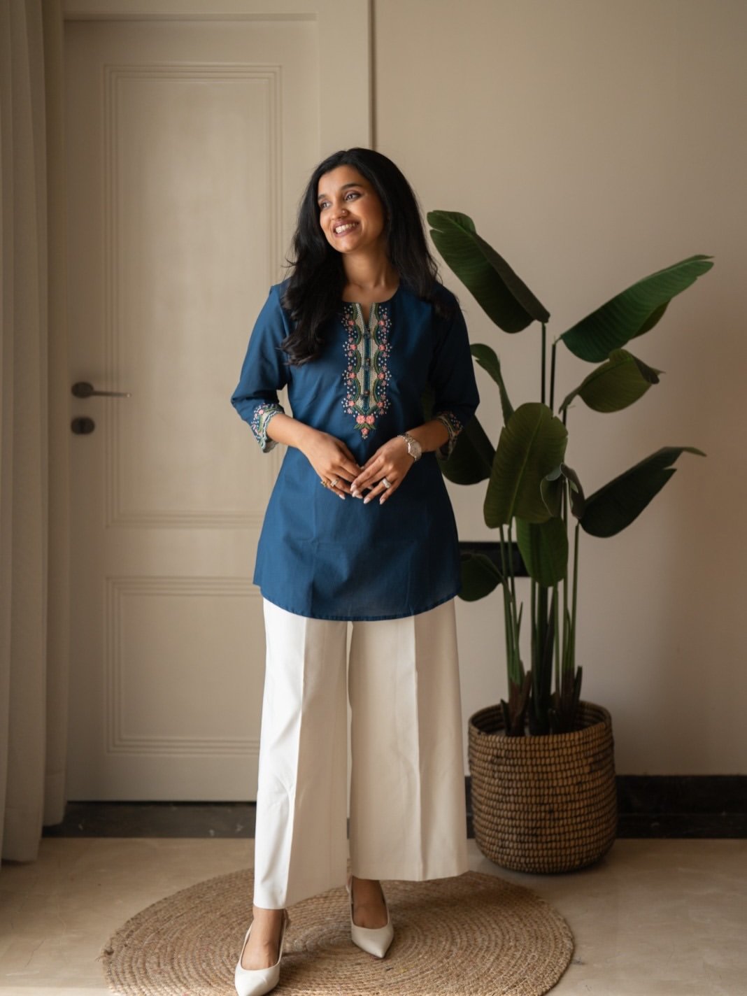 Cotton Embroidered Cord Set