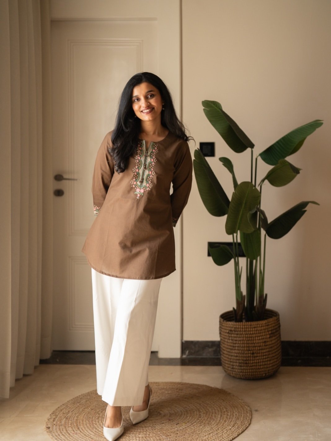 Cotton Embroidered Cord Set