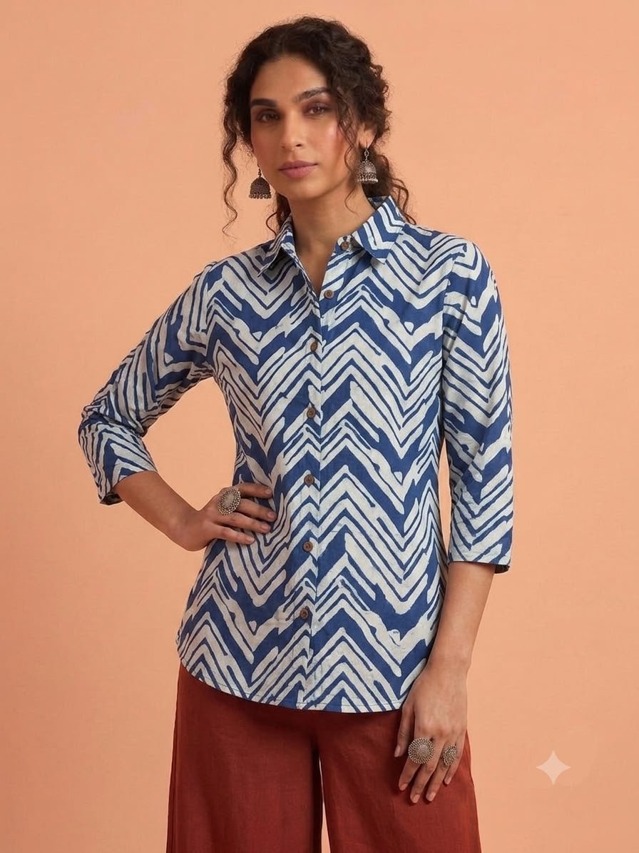 Cotton Printed Ladies Shirt