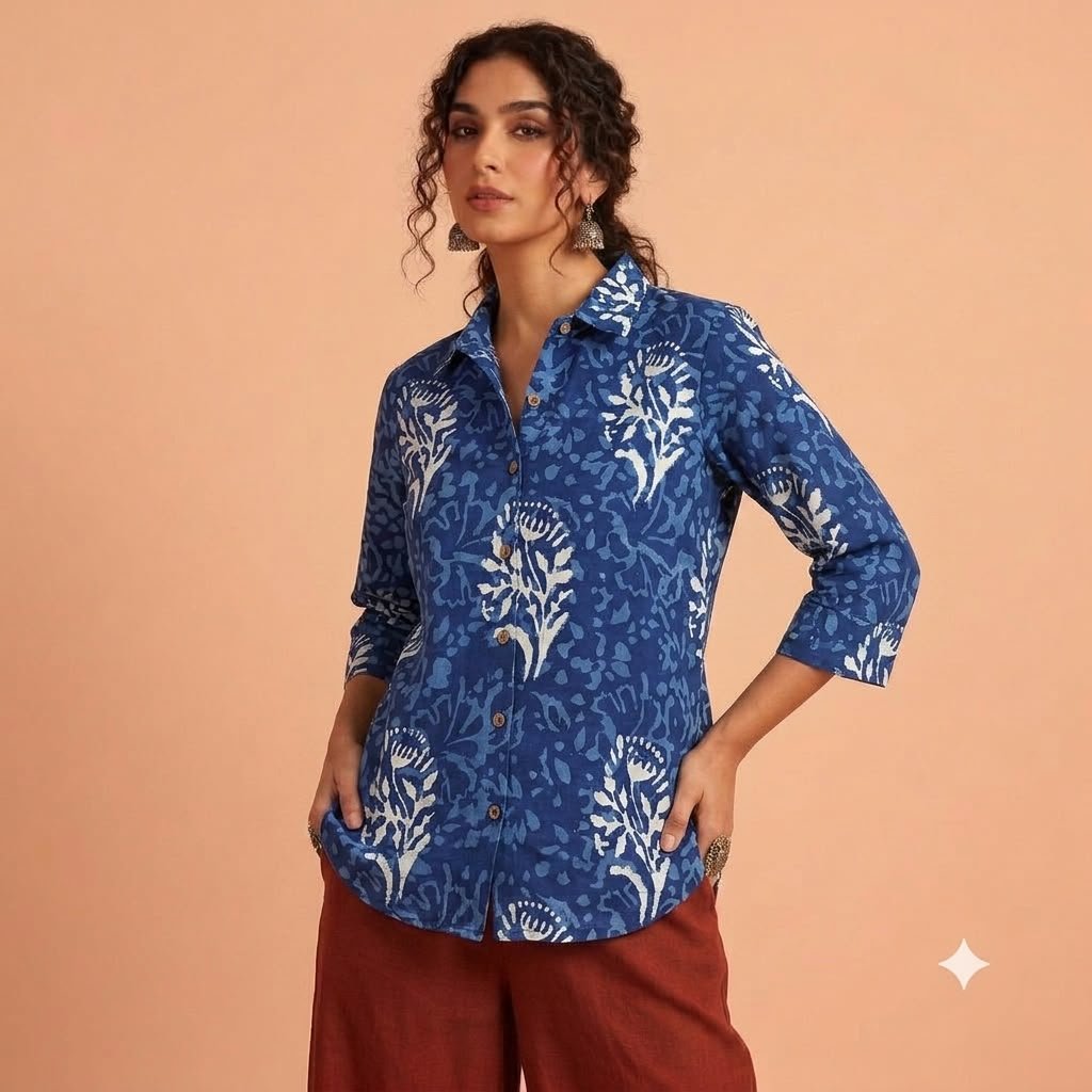 Cotton Printed Ladies Shirt