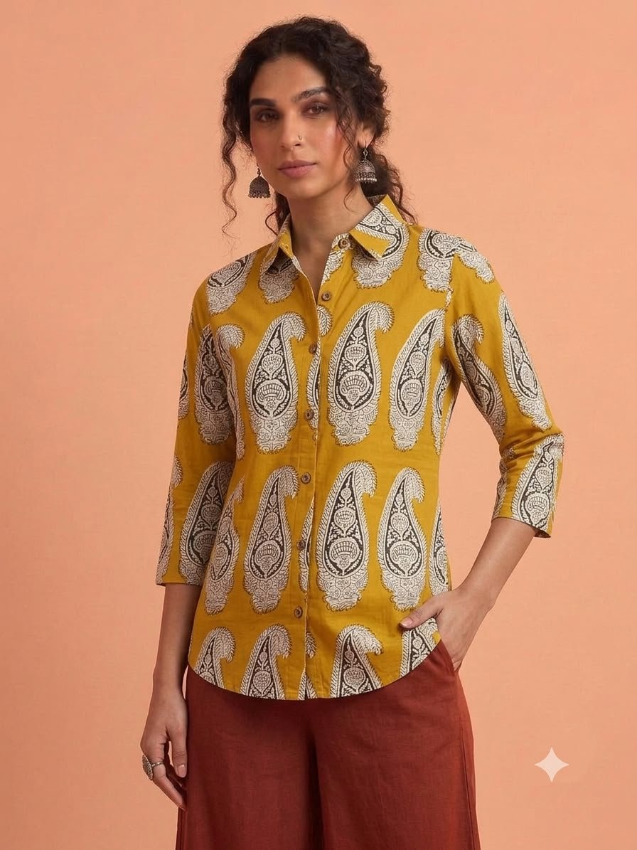 Cotton Printed Ladies Shirt