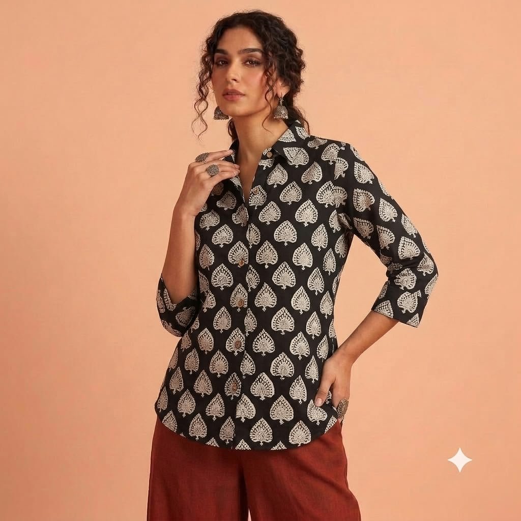 Cotton Printed Ladies Shirt