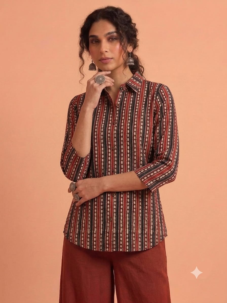 Cotton Printed Ladies Shirt