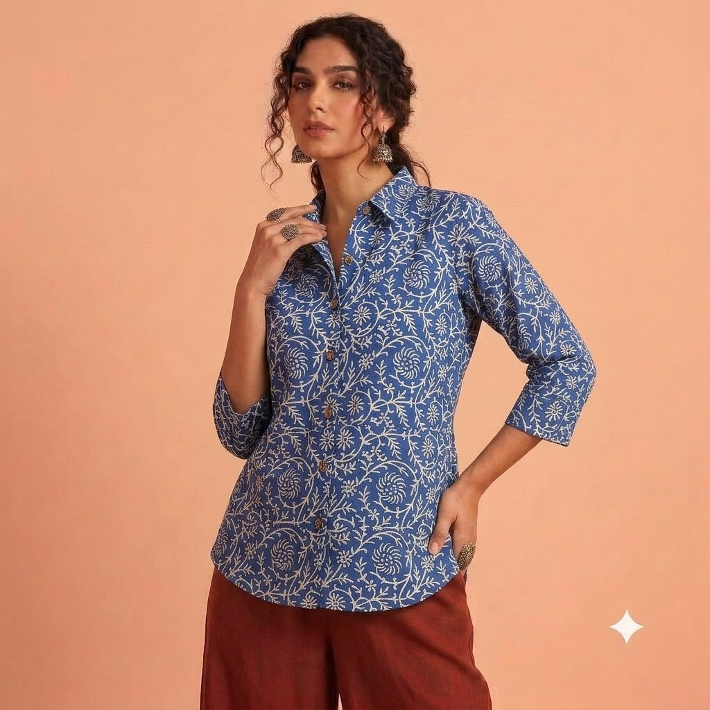 Cotton Printed Ladies Shirt