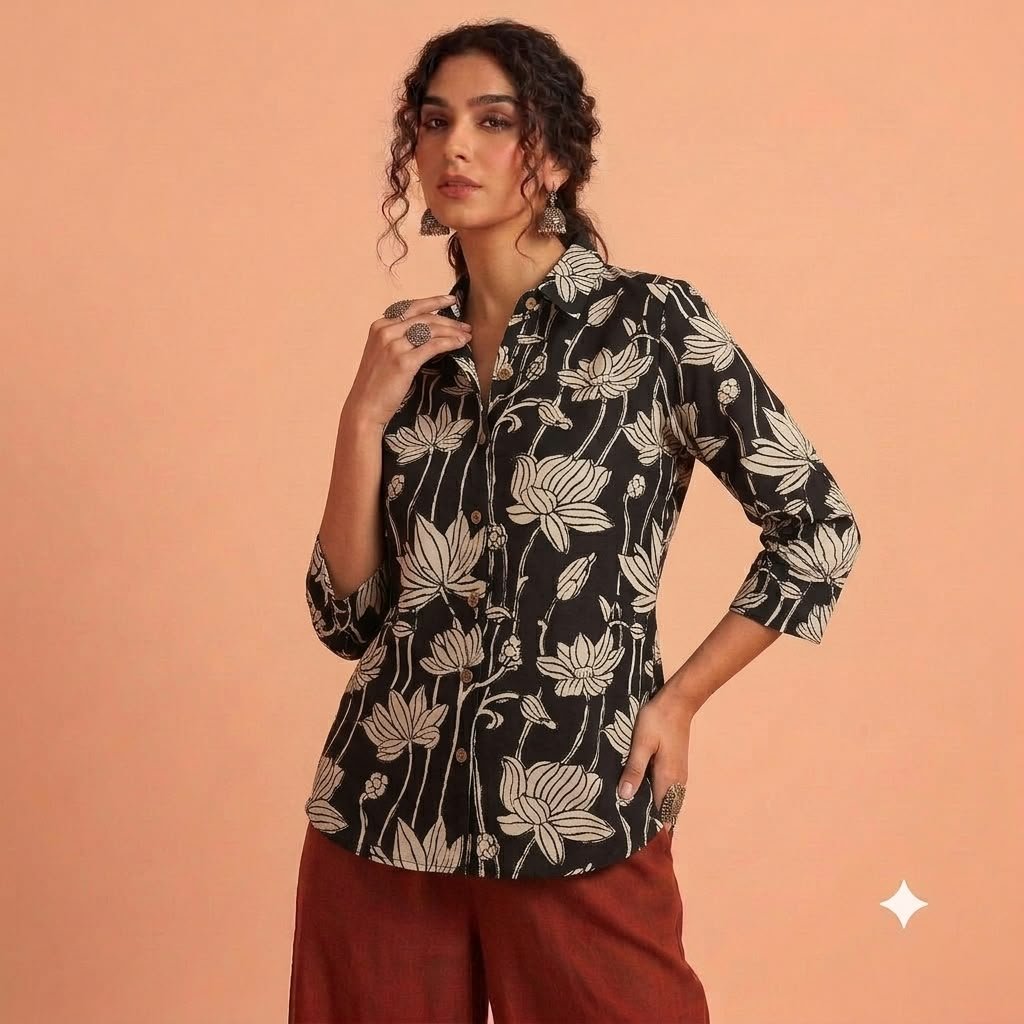 Cotton Printed Ladies Shirt