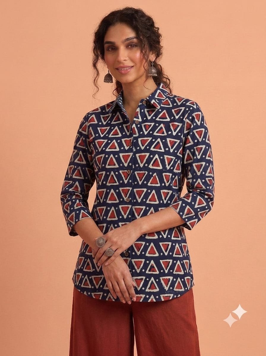 Cotton Printed Ladies Shirt