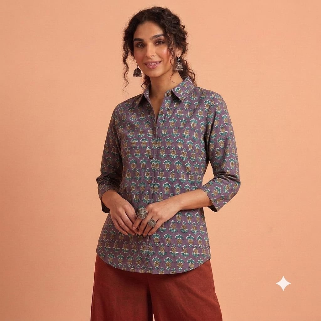 Cotton Printed Ladies Shirt