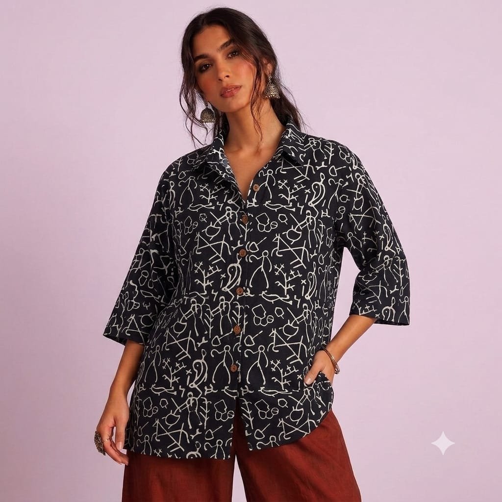 Cotton Printed Ladies Shirt