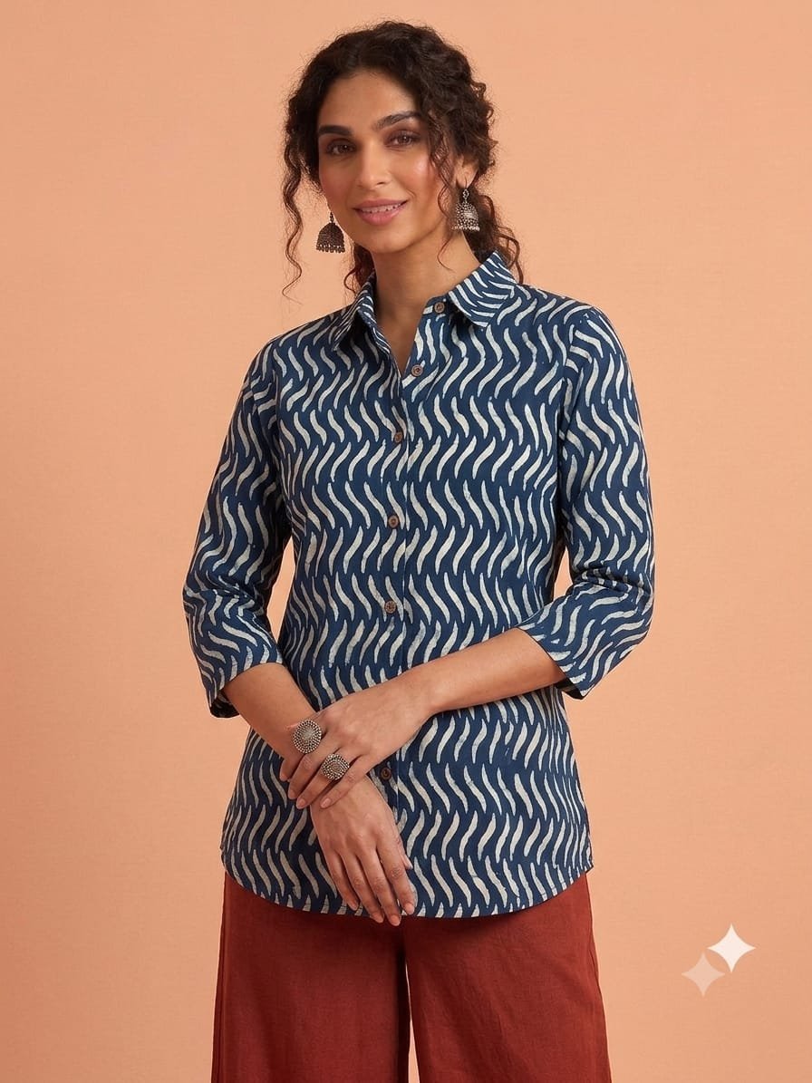 Cotton Printed Ladies Shirt