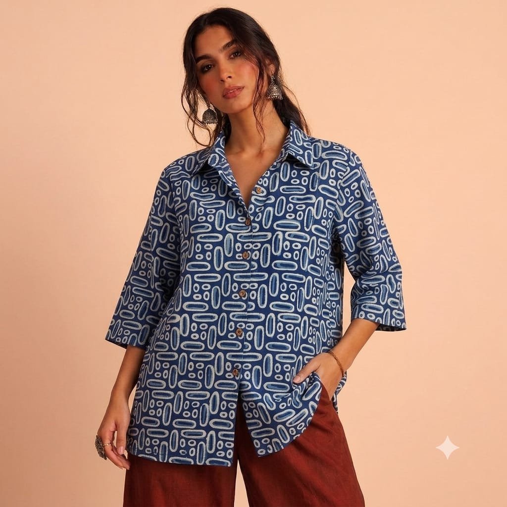 Cotton Printed Ladies Shirt