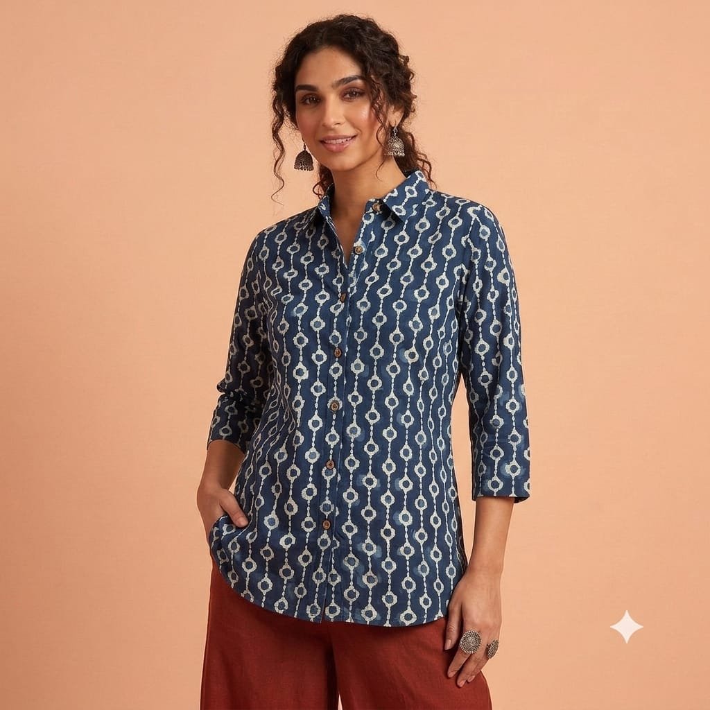 Cotton Printed Ladies Shirt