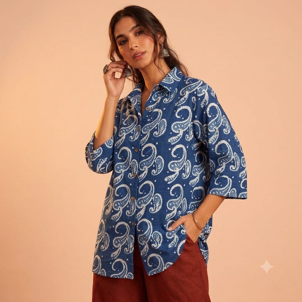 Cotton Printed Ladies Shirt