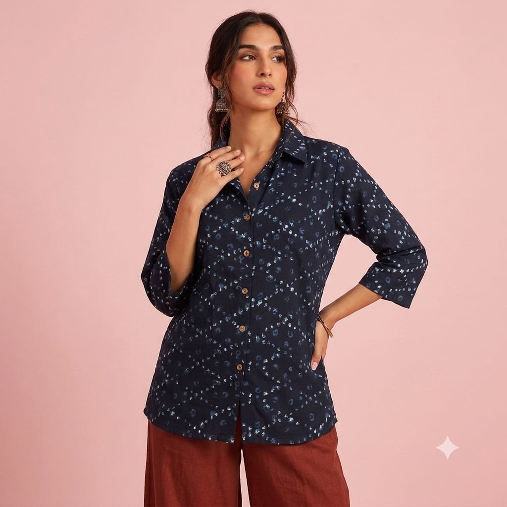 Cotton Printed Ladies Shirt