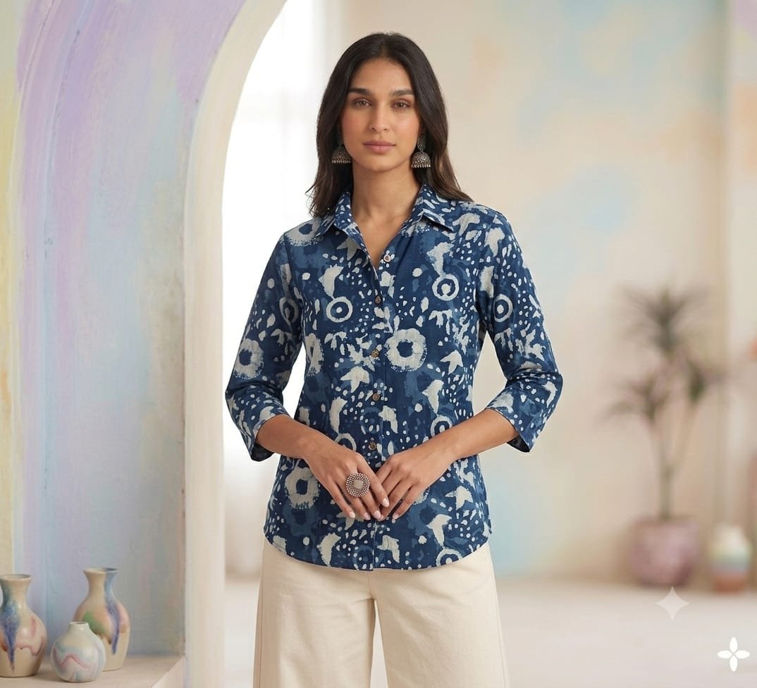 Cotton Printed Ladies Shirt