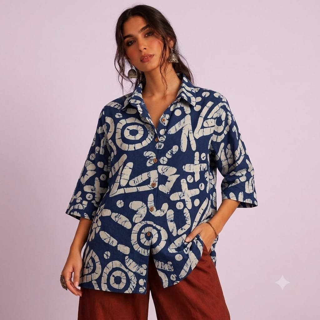 Cotton Printed Ladies Shirt