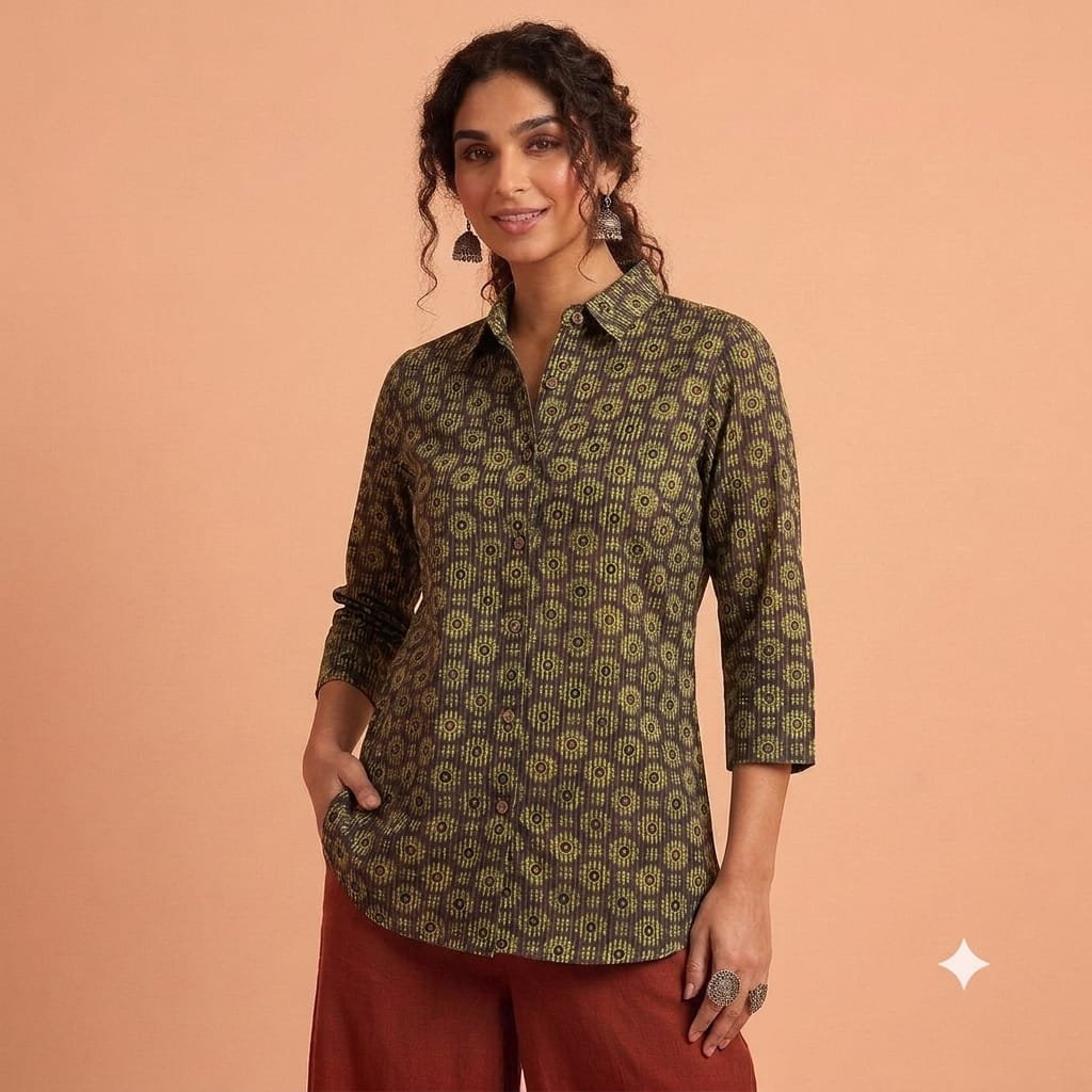 Cotton Printed Ladies Shirt