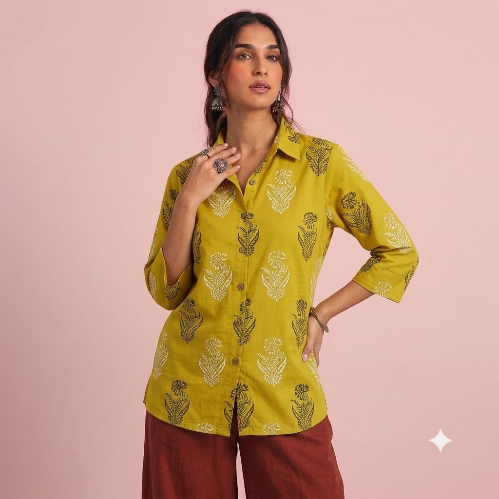 Cotton Printed Ladies Shirt