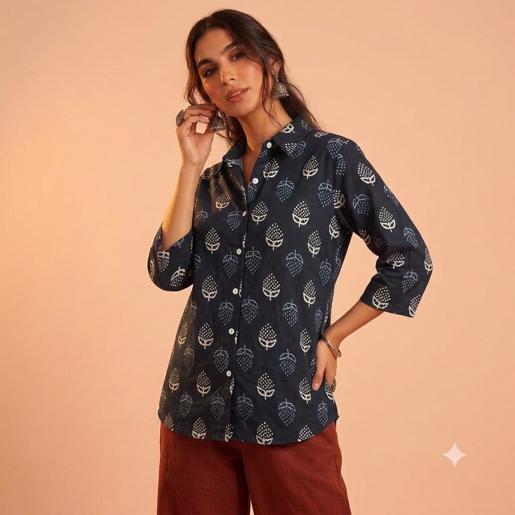 Cotton Printed Ladies Shirt