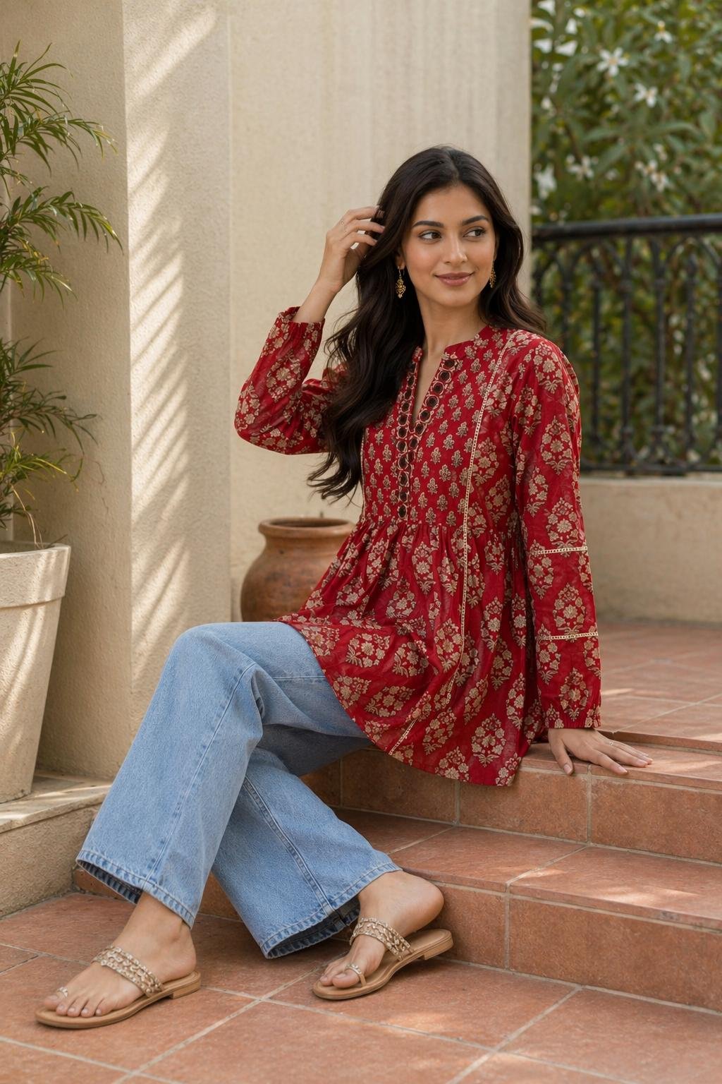 Cotton Printed Designer Top