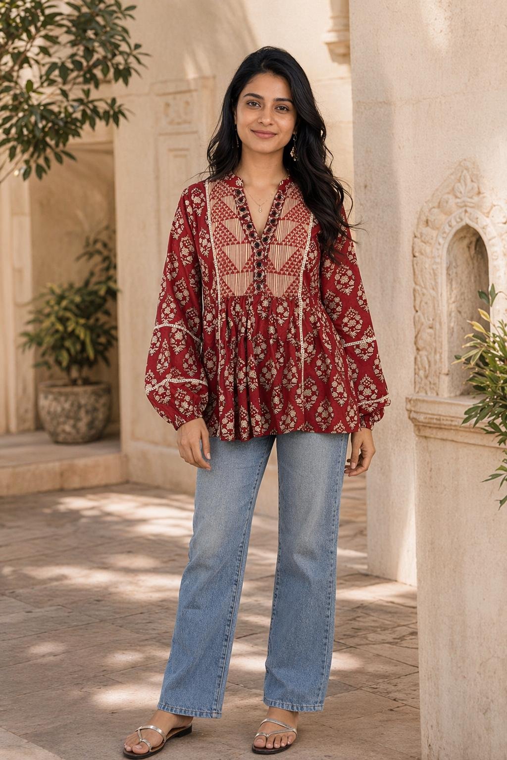 Cotton Printed Designer Top