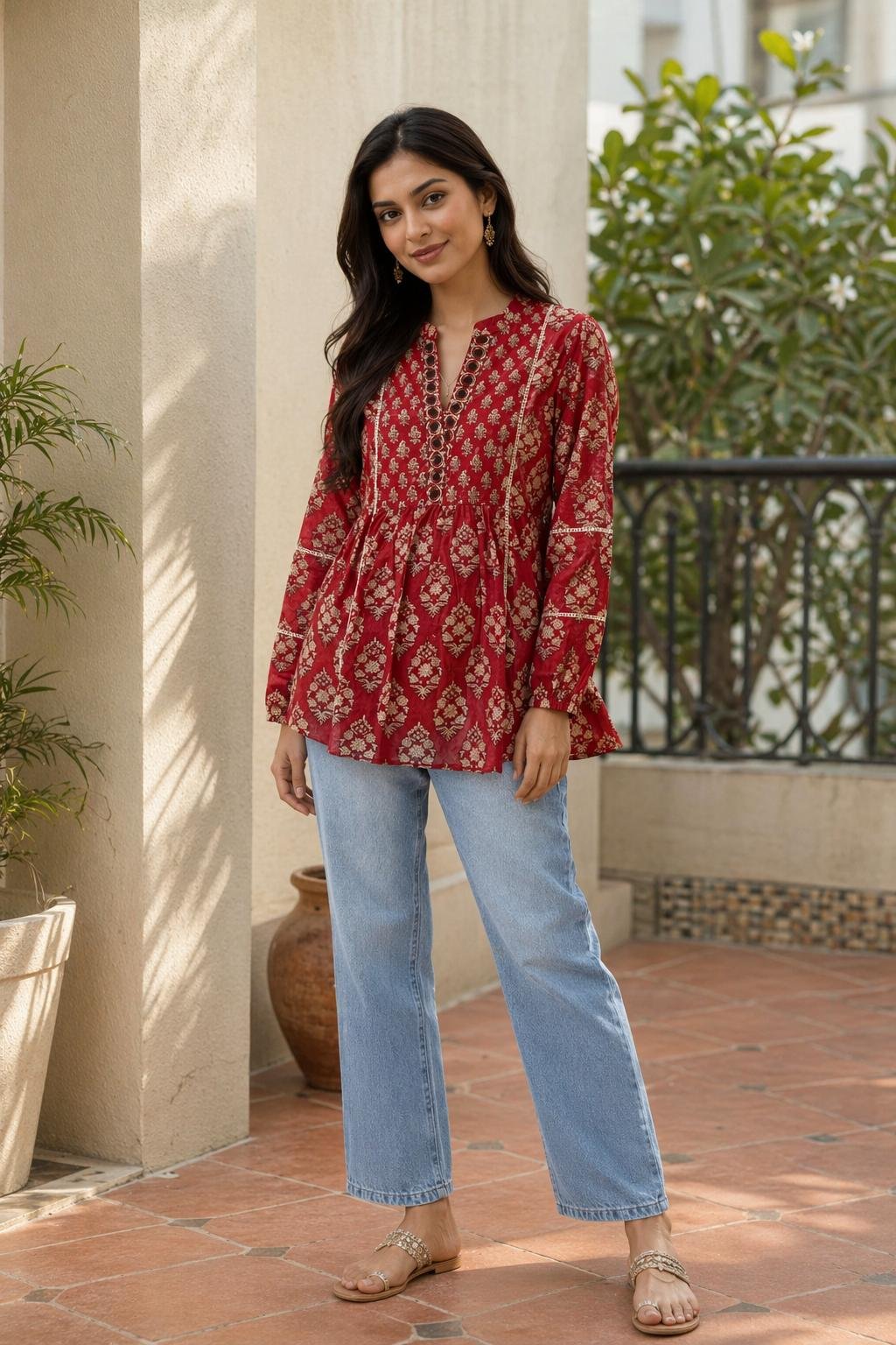 Cotton Printed Designer Top