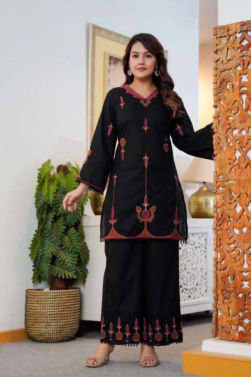 Cotton Embroidered Stitched Suit Set