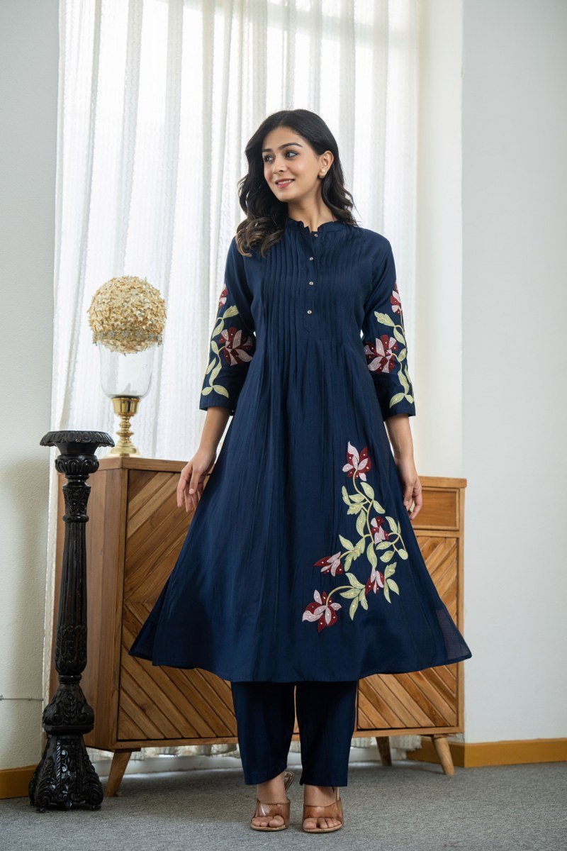 Cotton Embroidered Cord Set