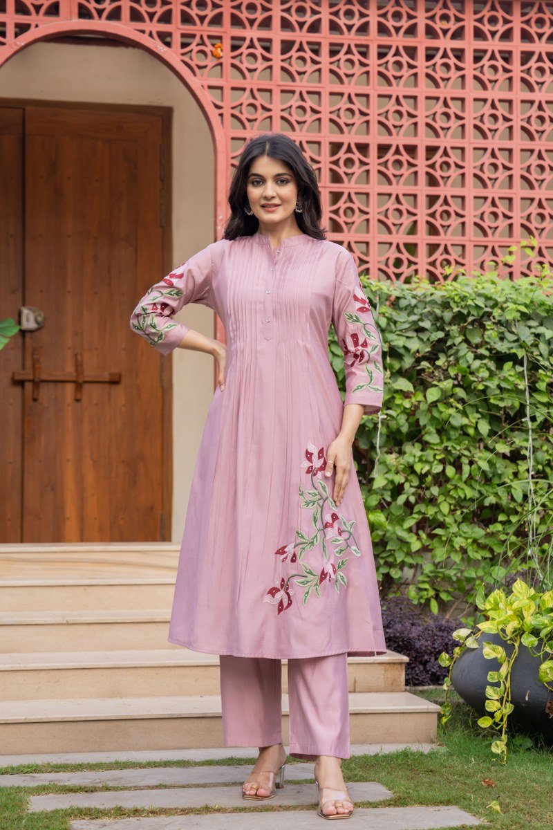 Cotton Embroidered Cord Set