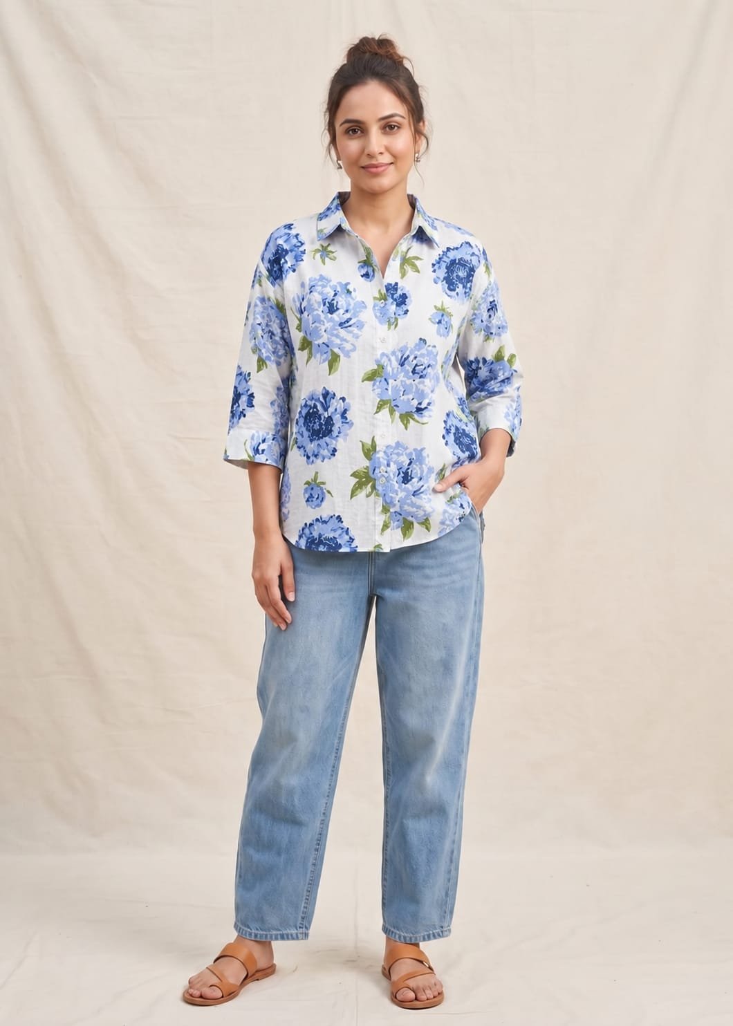 Cotton Printed Ladies Shirt