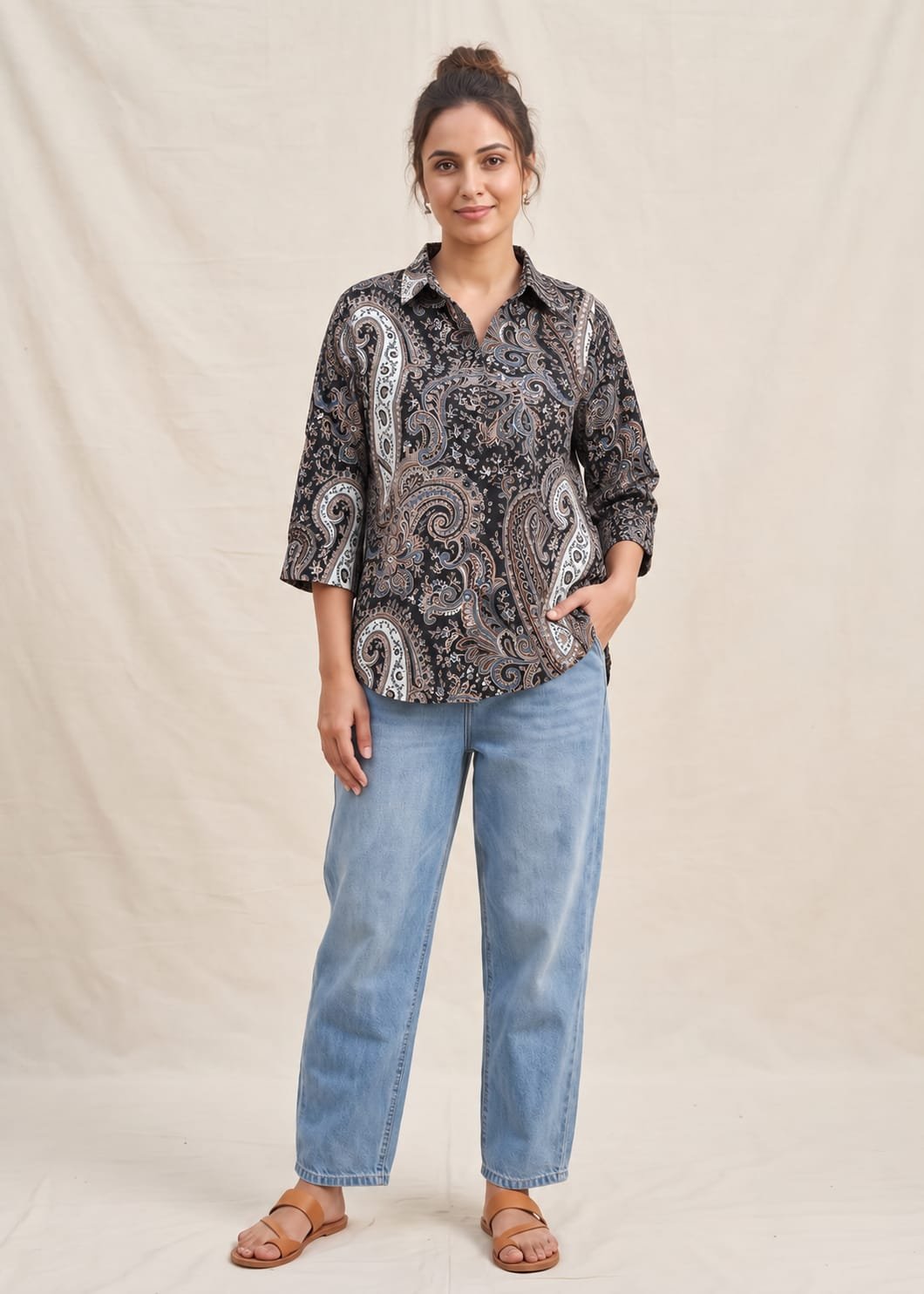Cotton Printed Ladies Shirt