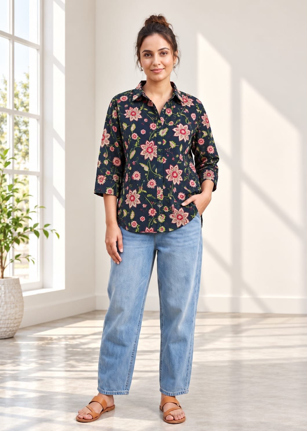 Cotton Printed Ladies Shirt