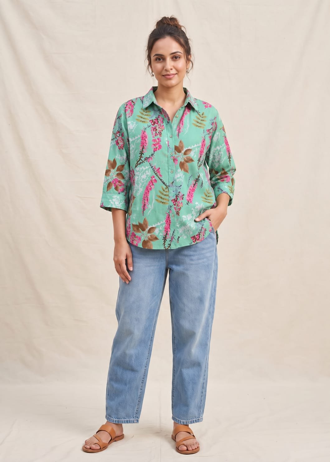 Cotton Printed Ladies Shirt