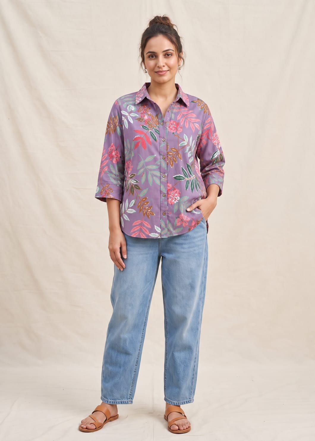 Cotton Printed Ladies Shirt