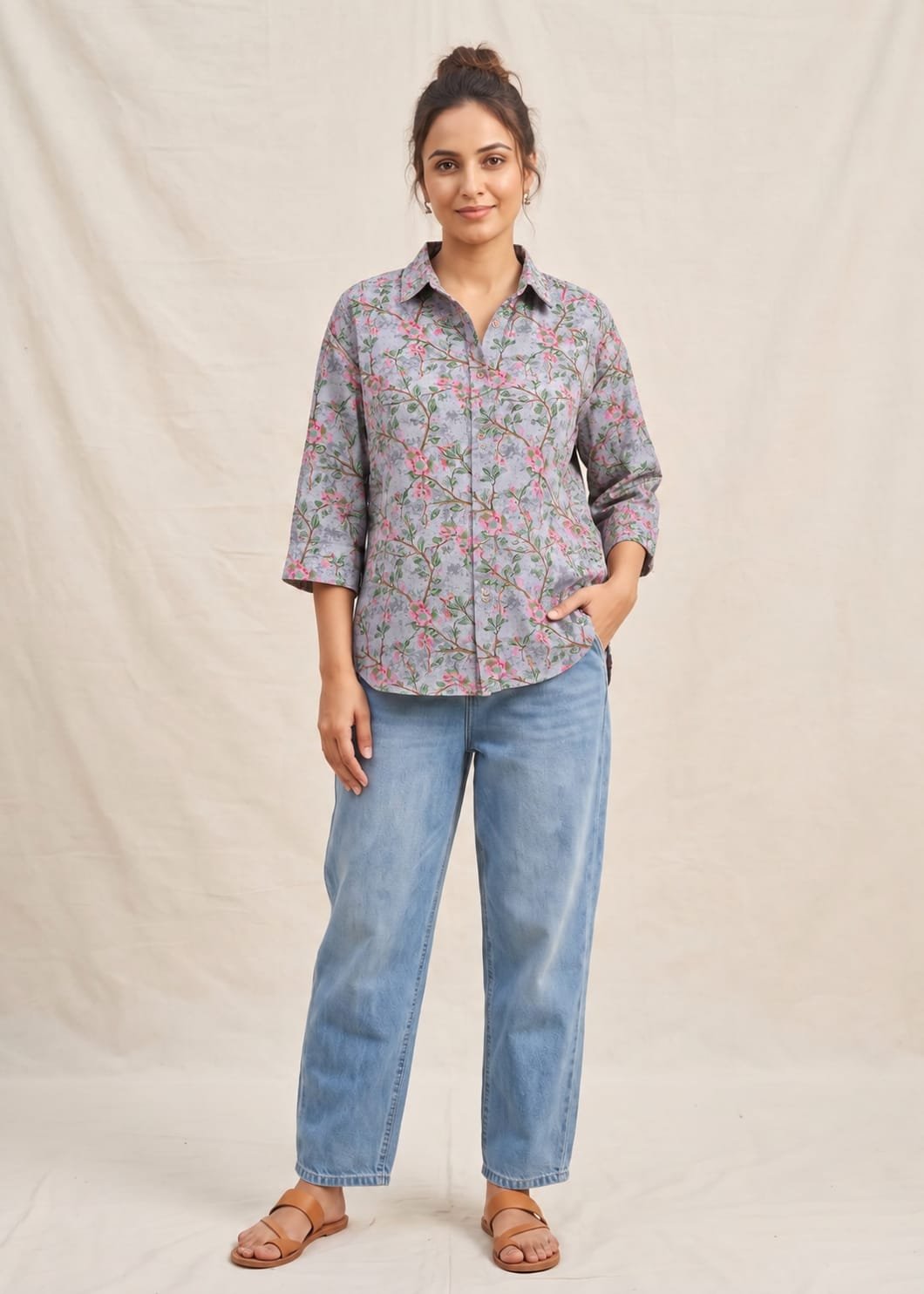 Cotton Printed Ladies Shirt