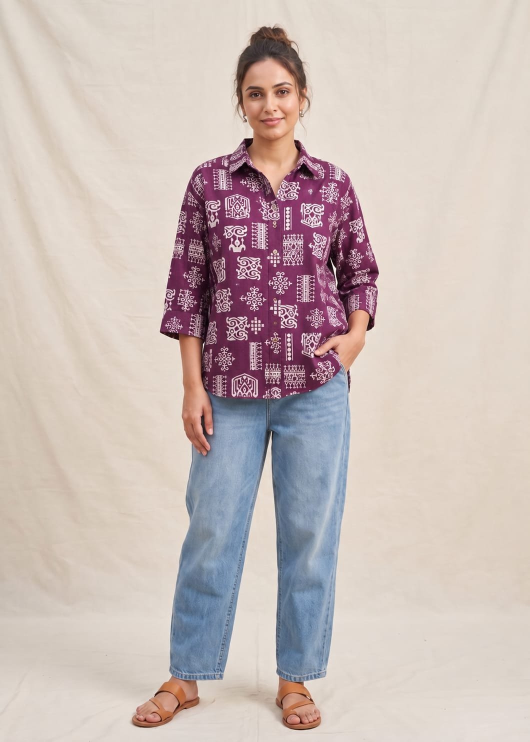 Cotton Printed Ladies Shirt