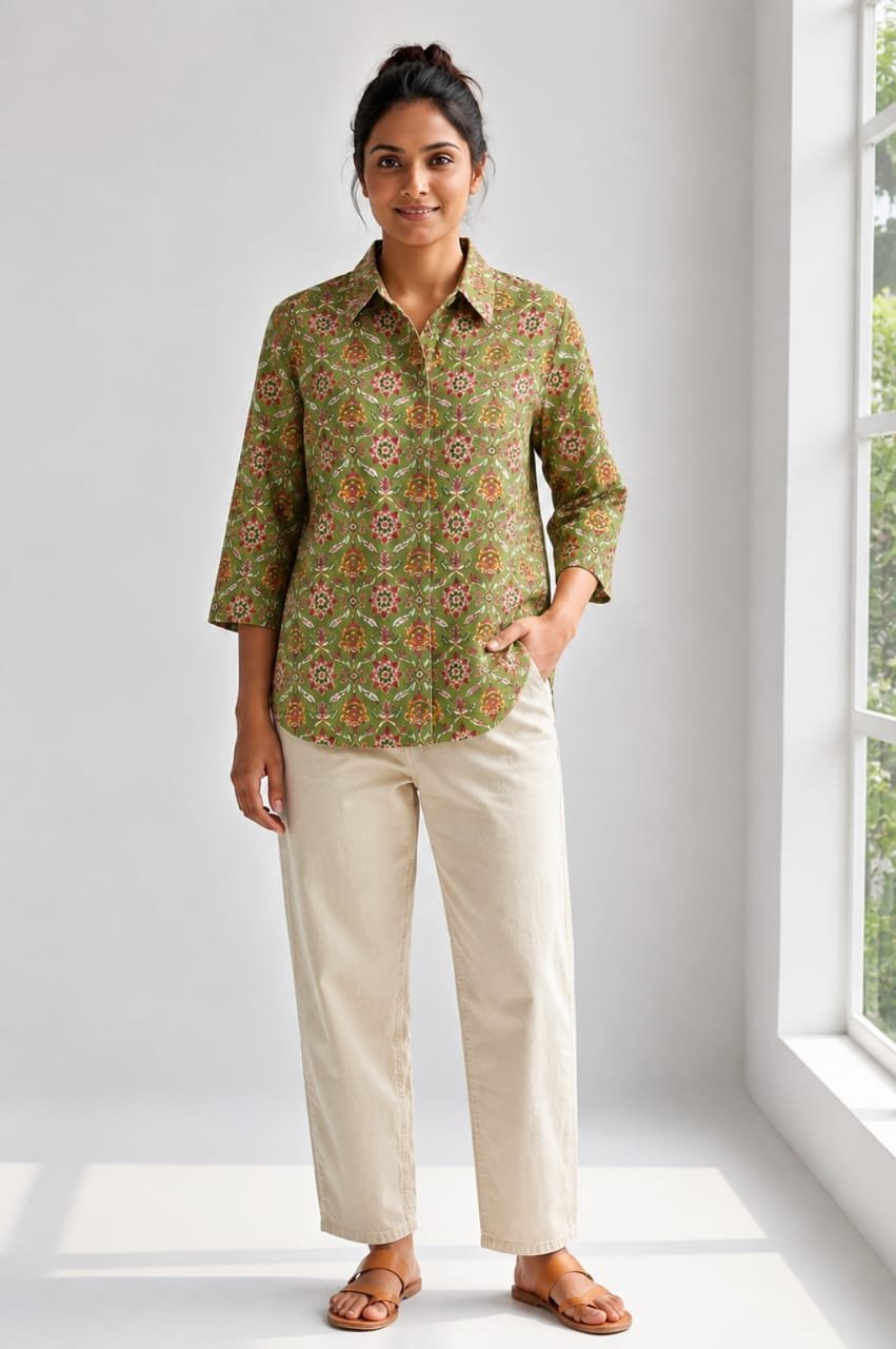 Cotton Printed Ladies Shirt