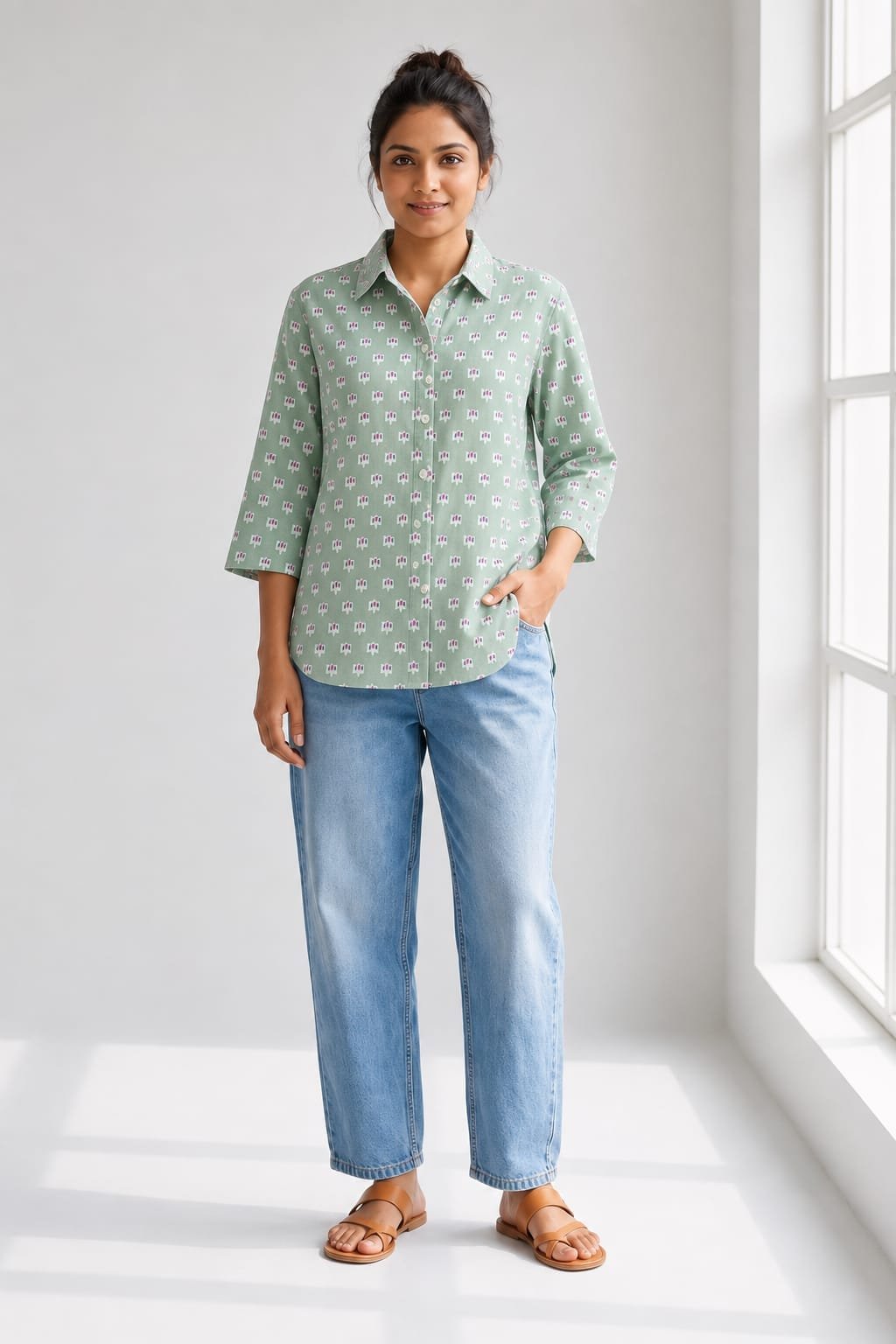 Cotton Printed Ladies Shirt